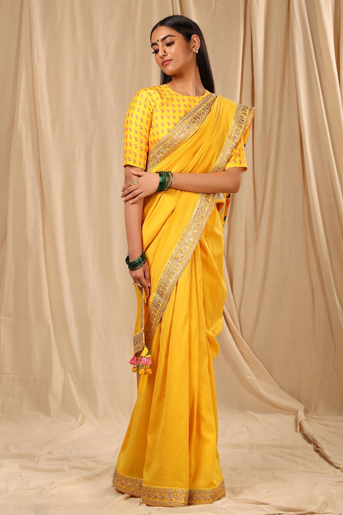 Yellow Lily Saree - The Grand Trunk