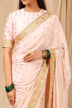Load image into Gallery viewer, Baby Pink Wine Garden Saree - The Grand Trunk