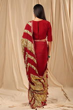 Load image into Gallery viewer, Maroon Vintage Fiona Gota Saree - The Grand Trunk