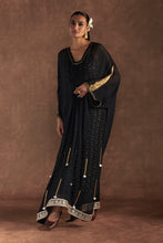 Load image into Gallery viewer, &quot;Masaba Gupta black gota embroidered kaftan with slip &quot; - The Grand Trunk