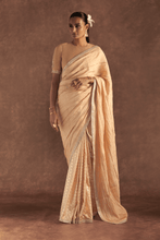 Load image into Gallery viewer, Beige Crushed Honeycomb Saree - The Grand Trunk