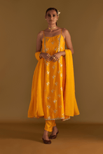 Load image into Gallery viewer, Mango Yellow Irisbud Anarkali Set - The Grand Trunk
