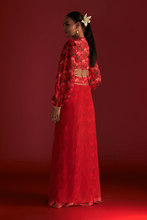 Load image into Gallery viewer, Red Rain Lily Layered Skirt Set - The Grand Trunk