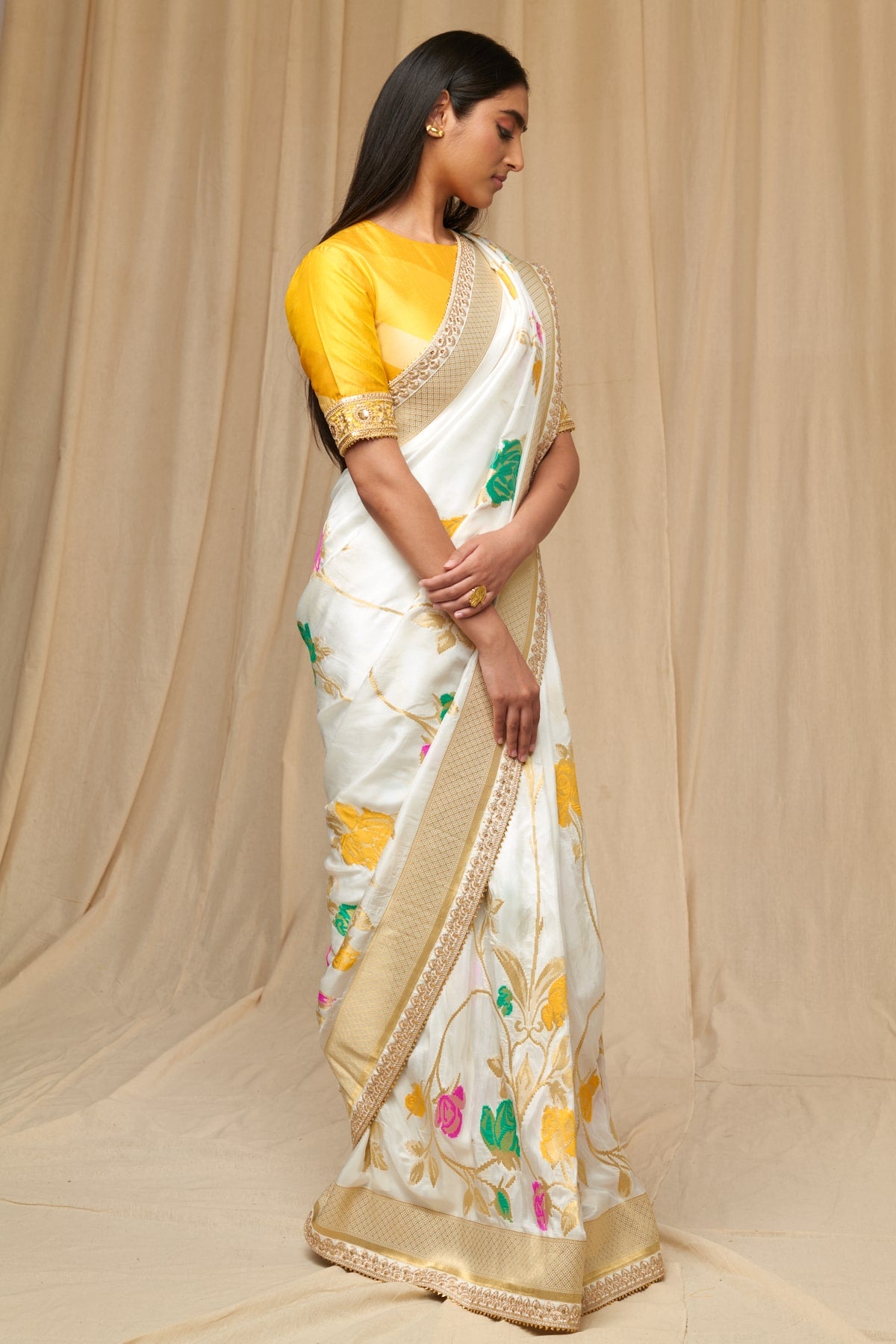 Pink Popsicle Jacquard Saree - The Grand Trunk