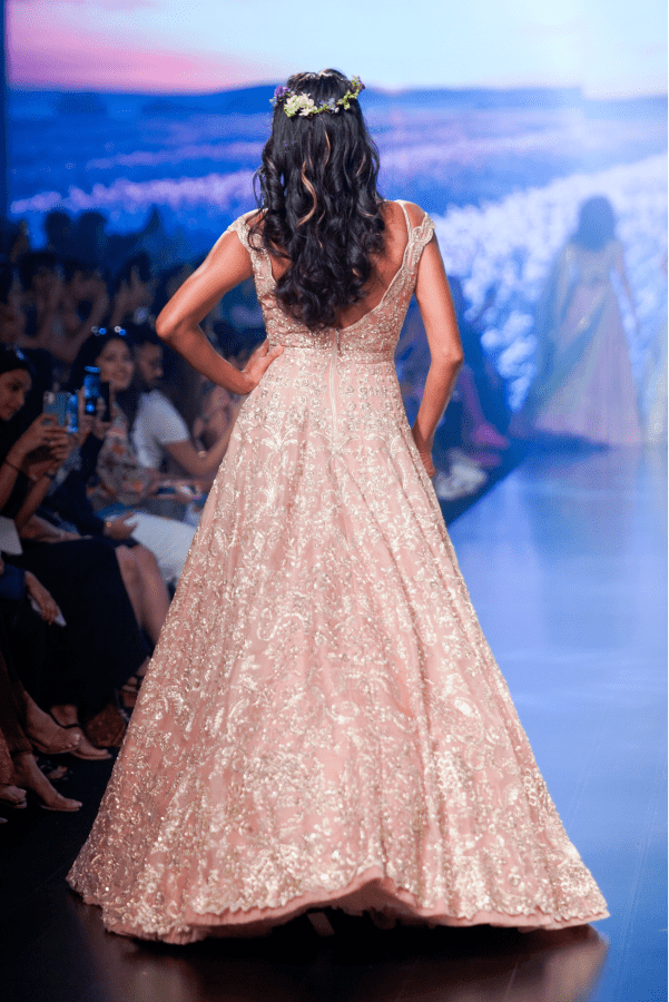 khushrana dusty rose gown - The Grand Trunk