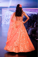 Load image into Gallery viewer, Basrat orange lehanga set - The Grand Trunk