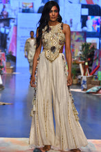 Load image into Gallery viewer, Off white georgette embroidered choli with abla silk sharara. - The Grand Trunk