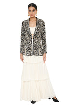 Load image into Gallery viewer, Payal Singhal Embroidered Jacket with a  Bustier And Frill Sharara - The Grand Trunk