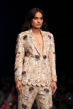 Load image into Gallery viewer, Off white georgette embroidered blazer and pant. - The Grand Trunk