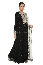 Load image into Gallery viewer, Payal Singhal  Mukaish Short Kurta With Frill Palazzo And Mukaish Dupatta - The Grand Trunk