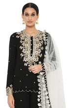 Load image into Gallery viewer, Payal Singhal  Mukaish Short Kurta With Frill Palazzo And Mukaish Dupatta - The Grand Trunk