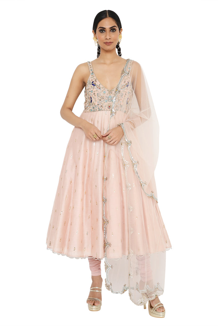 Payal Singhal embroidered Anarkali With Churidar And Net Dupatta - The Grand Trunk