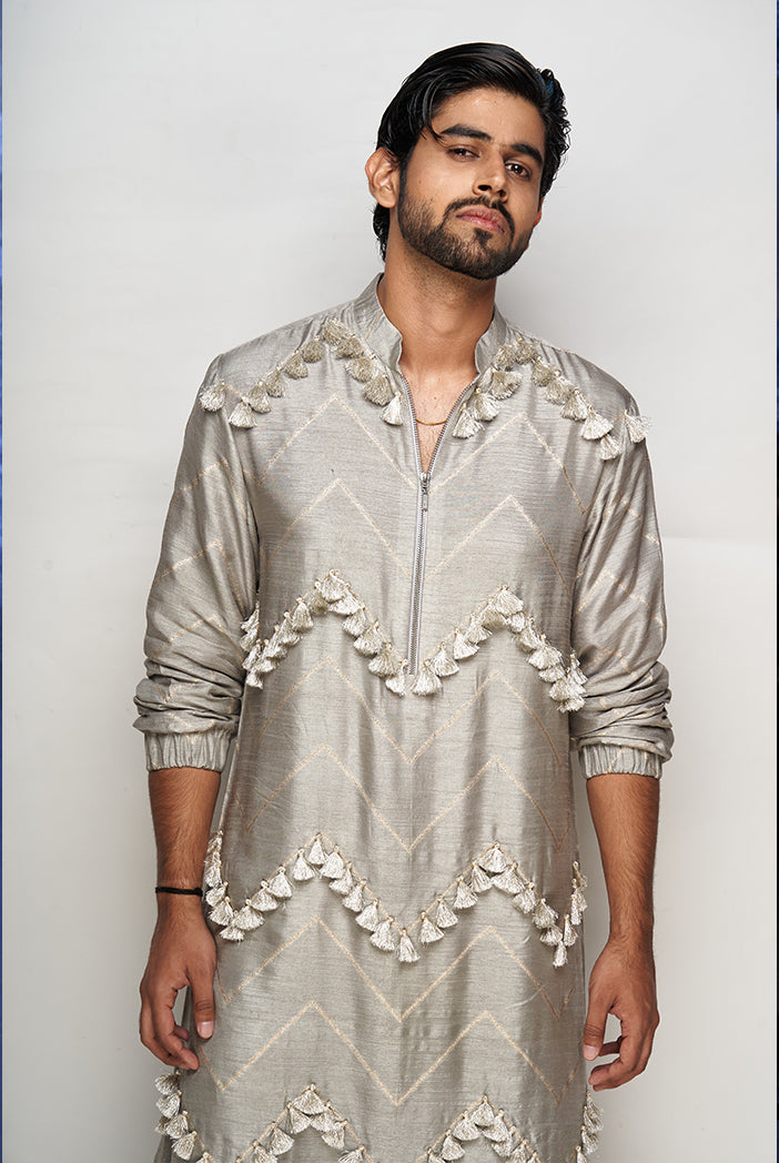 Payal Singhal Banarasi Silk Bomber Kurta with Jogger Pants - The Grand Trunk