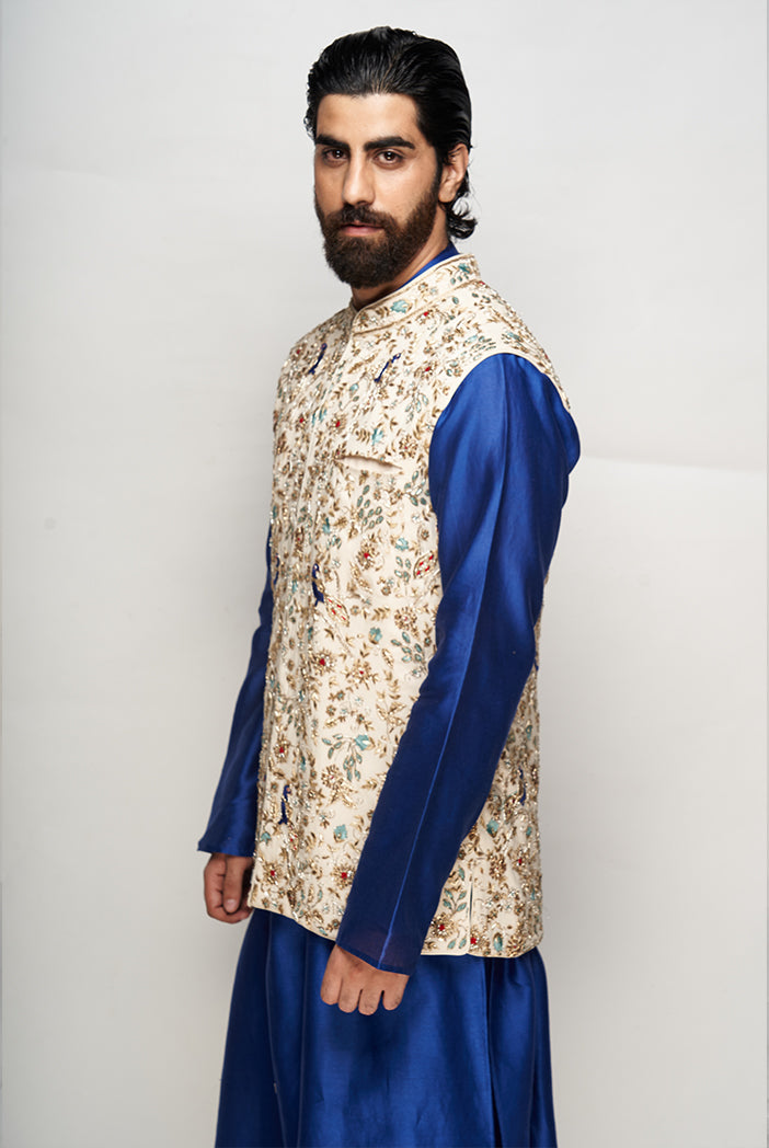 Payal Singhal Embroidered Bandi with Kurta and Churidar - The Grand Trunk