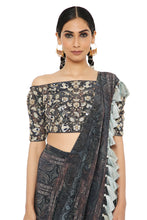 Load image into Gallery viewer, Payal Singhal  Printed Embroidered Choli With Pre-Stitched Saree - The Grand Trunk