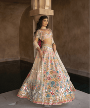 Load image into Gallery viewer, Abhinav Mishra Multicoloured floral pattern lehenga - The Grand Trunk