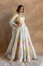 Load image into Gallery viewer, Abhinav Mishra Pastel patch work lehenga - The Grand Trunk