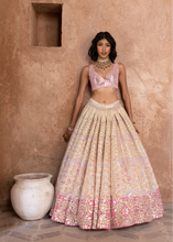 Load image into Gallery viewer, Abhinav Mishra Hand embroidered blouse with printed lehenga - The Grand Trunk