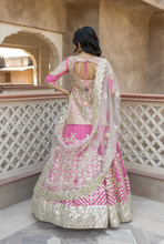 Load image into Gallery viewer, Abhinav Mishra Monotone gotta embellished lehenga with neutral shade duppata - The Grand Trunk