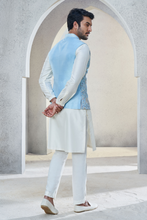 Load image into Gallery viewer, Nivan Nehru Jacket - Powder Blue - The Grand Trunk