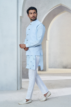 Load image into Gallery viewer, Shwar Nehru Jacket - Powder Blue - The Grand Trunk