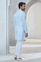 Load image into Gallery viewer, Shwar Nehru Jacket - Powder Blue - The Grand Trunk