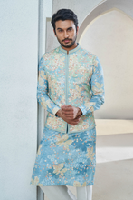 Load image into Gallery viewer, Revaan Nehru Jacket - Powder Blue - The Grand Trunk