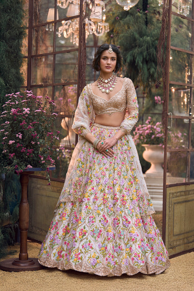 Seema Gujral Multi-Coloured Floral Lehenga Set