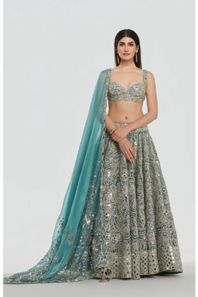 Abhinav Mishra Gulzar Lehenga Set - The Grand Trunk