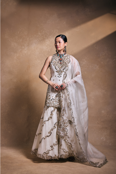 Tamanna Punjabi Kapoor in  Ivory Gharara Set - The Grand Trunk