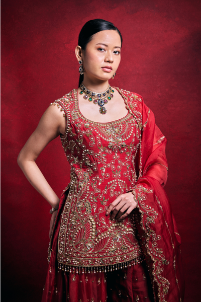 Tamanna Punjabi Kapoor in Red Sharara Set - The Grand Trunk