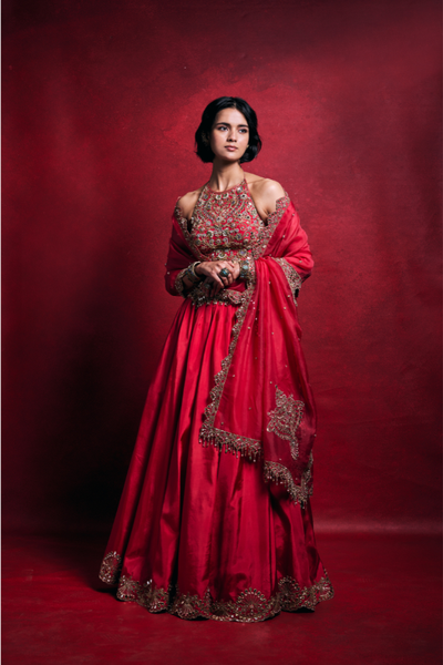 Tamanna Punjabi Kapoor in Fuchsia Pink Silk Lehenga Set - The Grand Trunk
