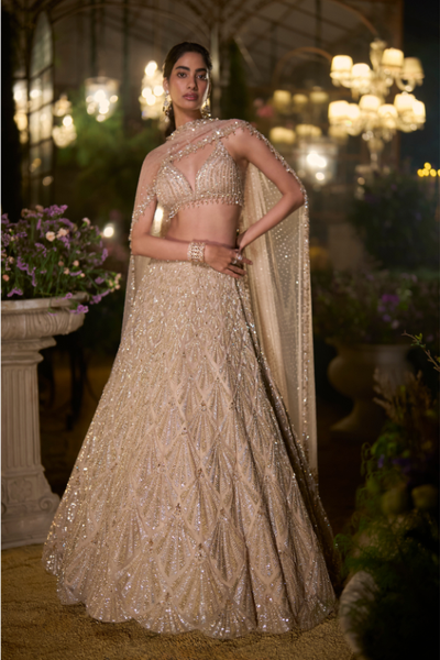 Seema Gujral in Coffee Sequin Lehenga Set