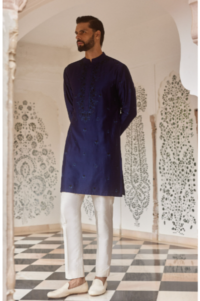 Anita Dongre in Nivaan Embroidered Kurta - Navy