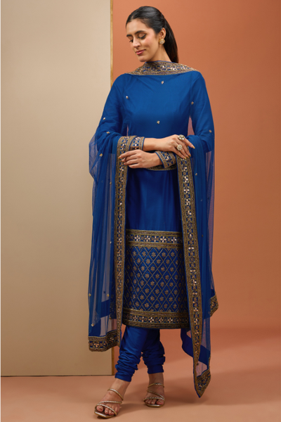 Esha Koul Blue straight Kurta Set