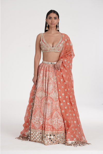 Safron Pale Lehenga Set - The Grand Trunk