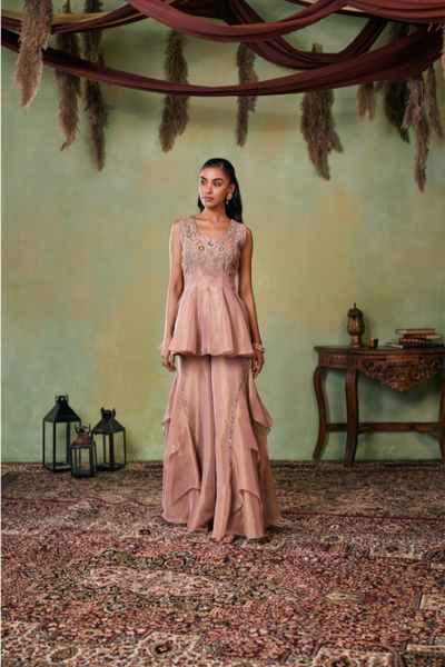 Seema Thukral Mila peplum top sharara set