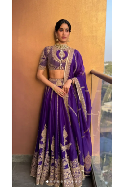 Anamika Khanna purple lehenga set