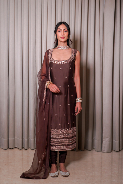 Esha Koul brown kurta set