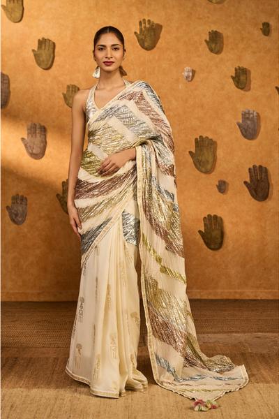 RAINBOW MUSE GOTA SAREE