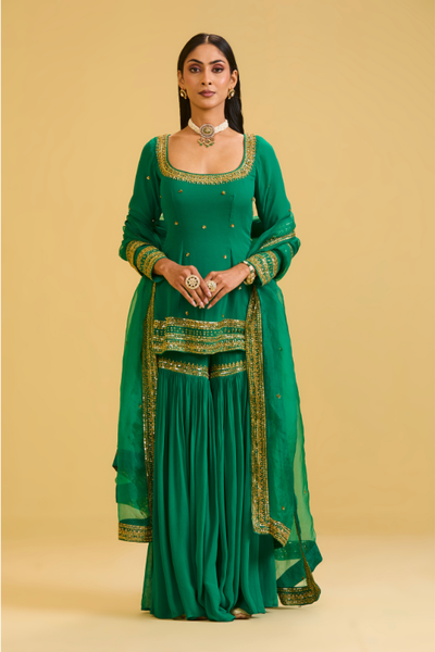 Esha Koul Green Sharara Set