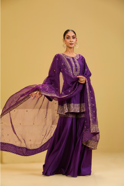 Esha Koul Purple Sharara Set