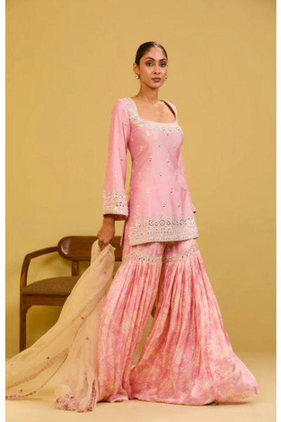 Esha Koul Pink printed sharara set