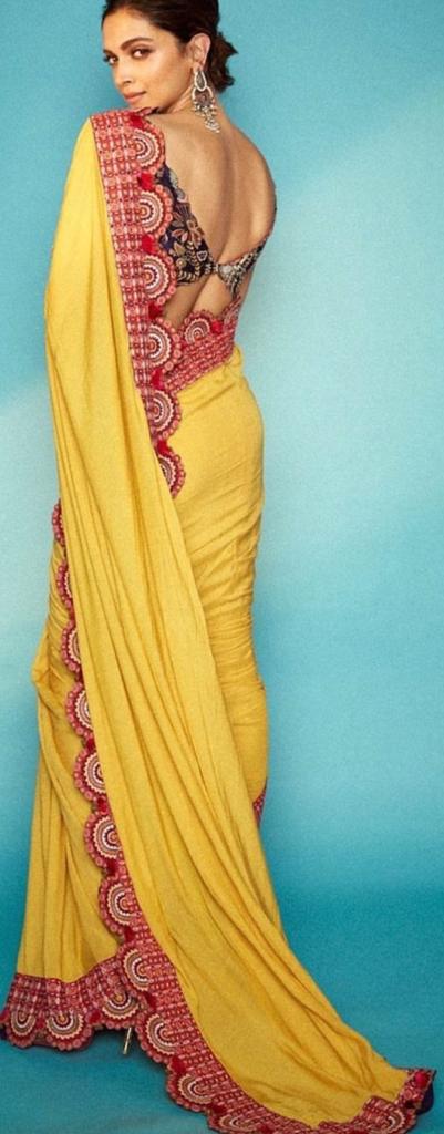 Deepika Padukone in Anamika Khanna saree - The Grand Trunk