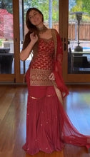 Load image into Gallery viewer, Esha Koul- Maroon Sharara set - The Grand Trunk