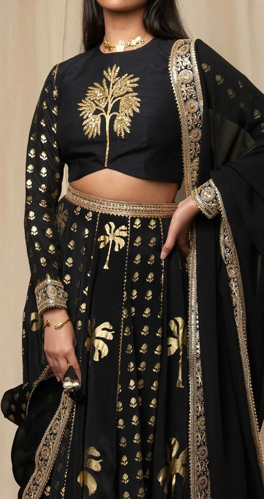 Masaba- Black Coco lehenga set - The Grand Trunk