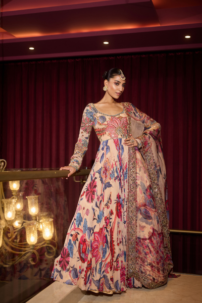 Asra Hand embroidered anarkali paired with dupatta