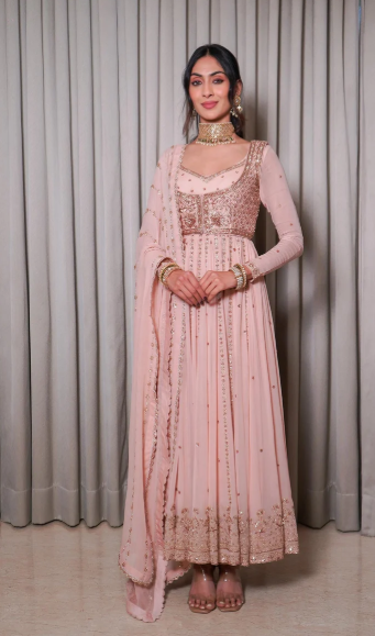 Esha Koul Blush pink anarkali set