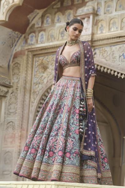 Toyam Embroidered Zardozi Silk Lehenga Set - The Grand Trunk