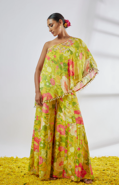 Rishika One Shoulder Pant Set - The Grand Trunk